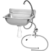 Saro RVS Handenwasbak | Kniebediening