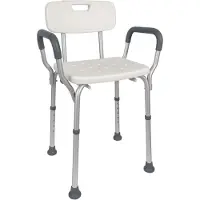 Mobiclinic Puerto - Douchestoel - verstelbare badzitje - ergonomische - douchestoel voor volwassenen - badzitje voor gehandicapten - anti-slip - in hoogte verstelbaar - met rugleuning en armleuningen