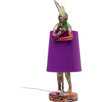 Kare Design tafellamp Animal Rabbit, paars / roze / rose, Woon-/ Eetkamer, Textiel / Stof / Zijde, Design, tafellamp