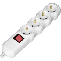 ORNO Stekkerdoos met schakelaar - Verdeelstekker 4-voudig - Stekkerblok zonder snoer/kabel - Wit