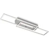 Briloner LED-plafondlamp Frame Mid, alu / grijs / zink, Woon-/ Eetkamer, metaal, Modern, LED plafondlamp