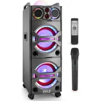 Pyle Bluetooth Luidsprekersysteem –Draagbare Speaker met Wielen- 2000W- Bluetooth Outdoor Speaker-Microfooningang- Feestverlichting- USB SD-Kaartlezer- AUX/RCA/FM-Radio
