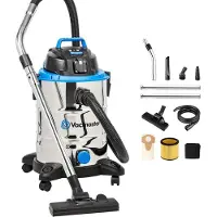 Vacmaster VQ1530SFDC 3-in-1 nat- en droogzuiger met blaasfunctie en stopcontact voor elektrisch gereedschap, 1500 W, 30 l roestvrijstalen tank