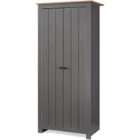 En.casa Kledingkast 'Trorjam' met 2 deuren en 1 kledingstang, afmetingen 175 x 80 x 52 cm, kleur grijs / eikenlook