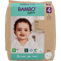 Bambo Luiers - Maat 4 (7-14 kg) - 144 stuks Maandbox - 0% onnodige toevoegingen - Ideaal voor de gevoelige huid - Nordic Swan Ecolabel