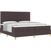 vidaXL Boxspring bed met hoofdeinde Donkerbruin 200 x 200 cm Stof