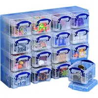 Really Useful Box Kunststof Archiefdoos 0,14 l Transparant, zwart 6,5 x 9 x 5,5 cm 16 Stuks