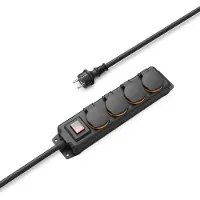 Hama Stekkerdoos - 4-voudig - 2m kabel - voor buiten IP44 - Zwart