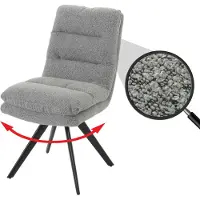 Mendler Eetkamerstoel -G66, keukenstoel, draaibaar, automatische positie-instelling, stof/textiel bouclé MVG ~ lichtgrijs