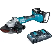 Makita DGA900PT2 36V (2x 18V) Li-Ion accu Haakse slijper set (2x 5.0Ah accu) in koffer - 230mm - koolborstelloos