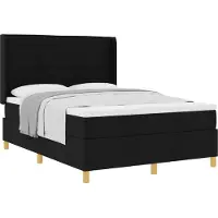 vidaXL Boxspring bed met matras met hoofdeinde Zwart 140 x 200 cm Stof