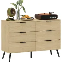 HOMCOM Ladekast - Spaanplaat - 110x40x75cm - Eikenhout