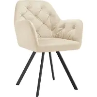 TecTake Draaistoel – max. 120 kg – 58 x 58 x 87 cm – Crème