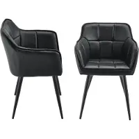 En.casa Eetkamerstoel Birmingham set van 2 fauteuils 81x57x53 cm zwart []