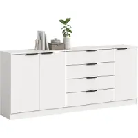 Ebuy24 Kopenhagen dressoir 4 laden, 3 deuren wit.