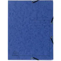 Exacompta 3-klepsmap met elastiek 55402E Blauw Gewafeld karton 25 Stuks