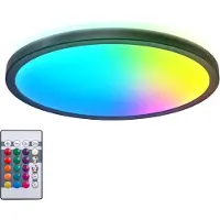 B.K. Licht LED-paneel Slim, dimbaar, zwart, Werkkamer / Kantoor, Kunststof, LED paneel