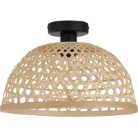 Eglo Claverdon plafondlamp met gevlochten kap natuur