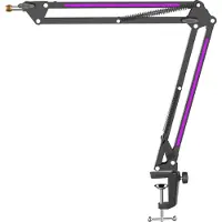 Fifine - BM38 - RGB - Professionele Microfoon Arm - Boom Arm - 360 graden & 180 graden - In hoogte verstelbaar - Horizontaal / Verticaal - Zwart