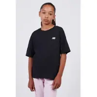 New Balance T-shirt zwart Meisjes Katoen Ronde hals Effen - maat 134-140