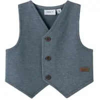 Name it BABY gilet - blauw Jongens Polyester V-hals Effen - maat 68