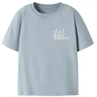 Name it MINI T-shirt met backprint lichtblauw Jongens Stretchkatoen Ronde hals - maat 116