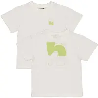 LEVV Little T-shirt met backprint wit Jongens Stretchkatoen Ronde hals - maat 128