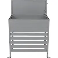 Mendler Aluminium bekleding voor airconditioning/warmtewisselaar -P94, afdekking opbergbox 110x96x43 cm ~ grijs