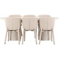 Ebuy24 Narvik eethoek tafel 100x200cm en 6 stoelen beige.