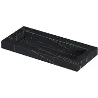 Ink Pitch Meubelwastafel 100x45cm Keramische Slab - Centraal - 1 Kraangat - Lauren Black Mat - 8718835129675 - Rechthoekig - Wastafels,