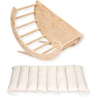Buxibo 2-in-1 Klimboog met Kussen Houten Speelboog Montessori Klimrek