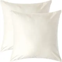 Homescapes Luxe Satijn Kussensloop 80x80 cm – Crème – Set van 2 – 100% Egyptisch Katoen Satijn – Draaddichtheid 1000