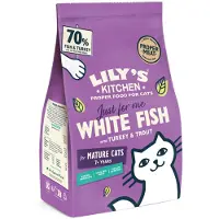 Lily's Kitchen 4x Kattenvoer Droog Senior Witvis Kalkoen Forel 800 Gr