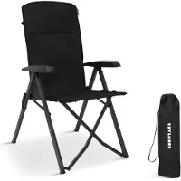 TRVLMORE Campingstoel Luxe - Opvouwbaar - 150KG Draagvermogen - Incl. Draagtas - Klapstoel - Kampeerstoel - Vouwstoel - Zwart