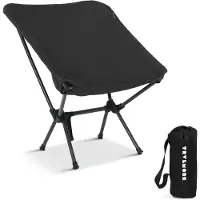 TRVLMORE Campingstoel - Opvouwbaar - 100KG Draagvermogen - Incl. Draagtas - Klapstoel - Visstoel - Kampeerstoel - Vouwstoel - Zwart