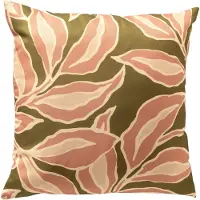 Textino - ELARA - buitenkussen 40x40 cm - bladmotief - Muted Clay - roze, groen, beige