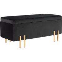 HOMCOM -Sitzbank mit Stauraum-Samt, Holz-100B x 40T x 42H cm-Schwarz