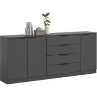 Ebuy24 Kopenhagen dressoir 4 laden, 3 deuren antraciet.