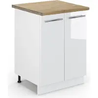 Vicco Keukenonderkast Fame-Line Wit Hoogglans 60 cm , WB Eik, Model 46696