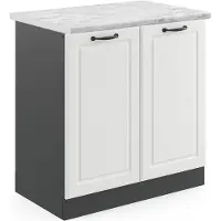 Vicco Wastafelkast R-Line Wit Landhuis 80 cm , WB Marmer, Model 45967