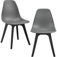 En.casa Eetkamerstoel Lendava 83x54x48 cm set van 2 grijs en zwart