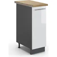 Vicco Apotheekkast Fame-Line Wit Hoogglans 30 cm , WB Eik, Model 46728