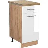 Vicco Fame-Line Keukenonderkast – 40 cm, WB Eik Wit Hoogglans