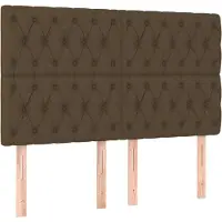 vidaXL Hoofdbord donkerbruin 144x7x118/128 cm stof
