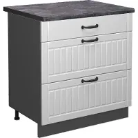 Vicco Fame-Line Keukenonderkast – 80 cm met 3 laden, WB Antraciet Wit Landhuis