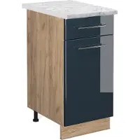 Vicco Keukenonderkast Fame-Line Donkerblauw hoogglans 40 cm , WB Marmer, Model 48843