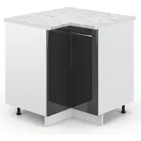 Vicco Hoekkast Fame-Line Antraciet Hoogglans 80.5 cm , WB Marmer, Model 46398