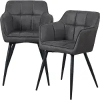 En.casa Eetkamerstoel Birmingham set van 2 fauteuils donkergrijs en zwart []
