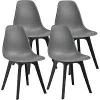En.casa Eetkamerstoel Lendava 83x54x48 cm set van 4 grijs en zwart