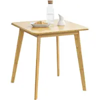 En.casa Eettafel Närpes, vierkant, 70 x 70 cm. Keukentafel, eettafel voor 2 personen, bamboe